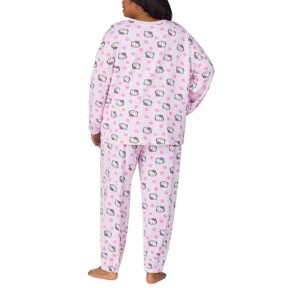 NWT Hello Kitty Women's 2-PC Printed Long Sleeve Soft Jersey Pajama Lounge Set - Picture 8 of 11